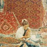 111 - La marchande de tapis - Huile - 73 x 54 cm - Collection particulière